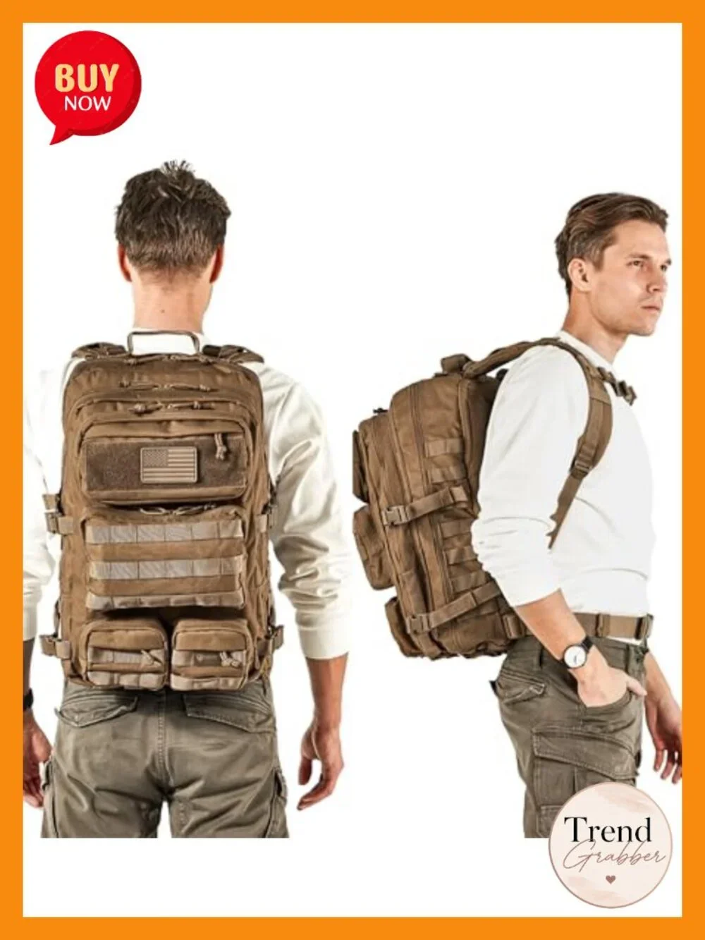 50L Tactical Backpack Military Molle Rucksack Heavy Duty Rip-Stop for Travel